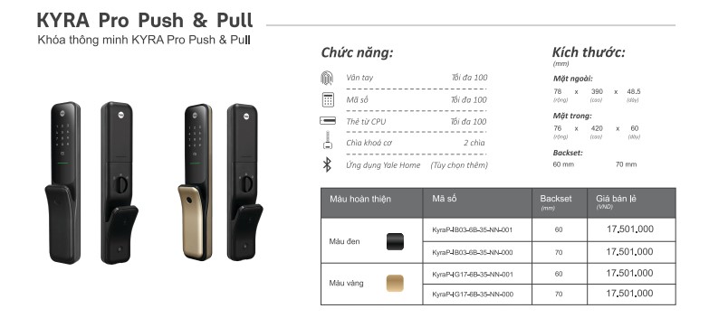 Khoa Thong Minh KYRA Pro Push Pull Giai Phap An Ninh Hien Dai